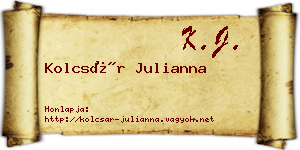 Kolcsár Julianna névjegykártya