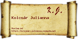 Kolcsár Julianna névjegykártya