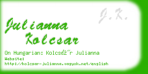 julianna kolcsar business card